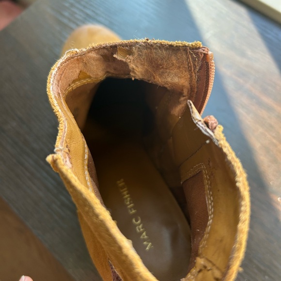 Marc Fisher Tan Suede Ankle Boots with Stacked Heel - Picture 10 of 10